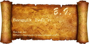 Bengyik Iván névjegykártya